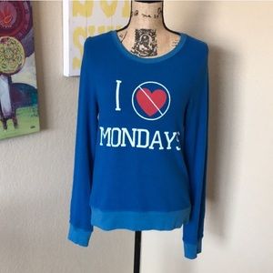 Wildfox blue I hate Mondays Sweatshirt